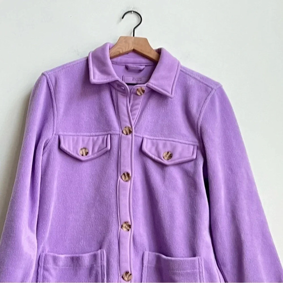 Blank NYC Fleece Shacket Plush Cozy Soft Purple Shacket Shirt Jacket Size Small - Picture 4 of 12
